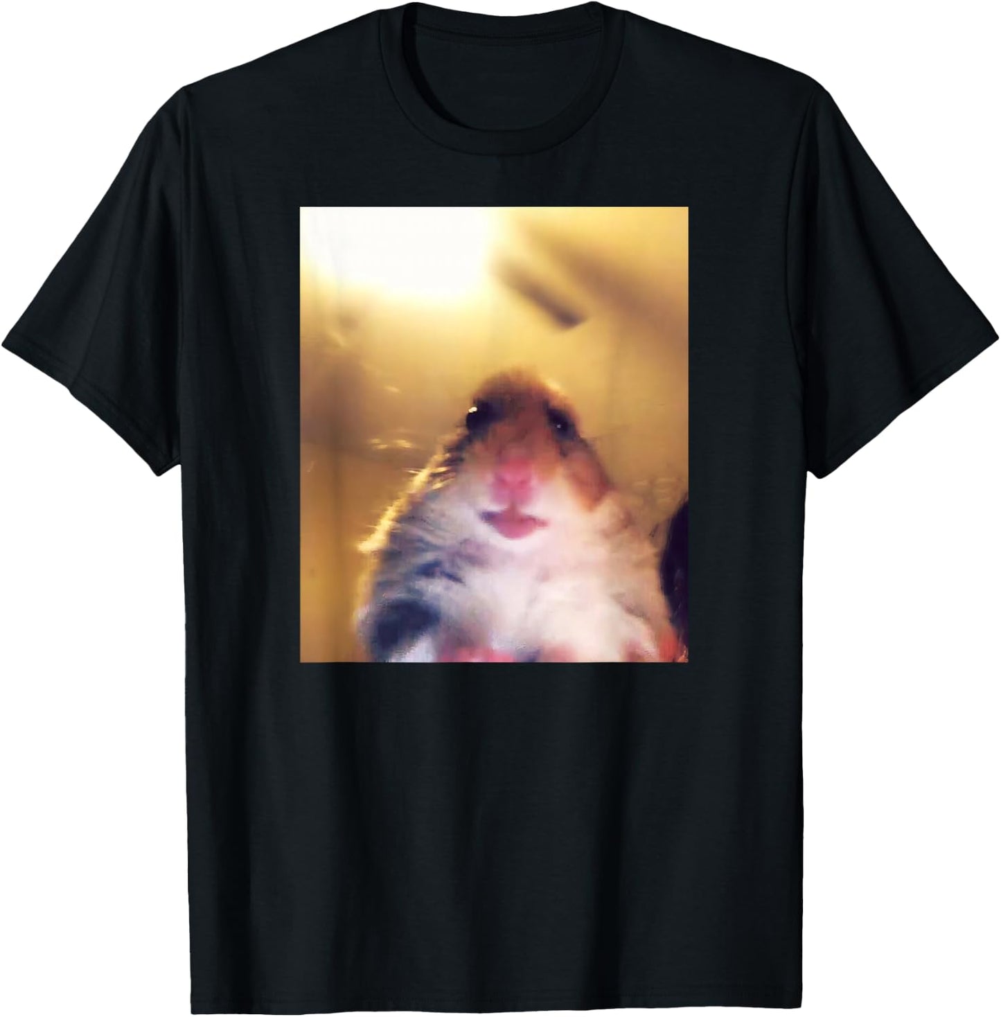 Staring Hamster Meme Front Camera T-Shirt - T-Shirt | Black
