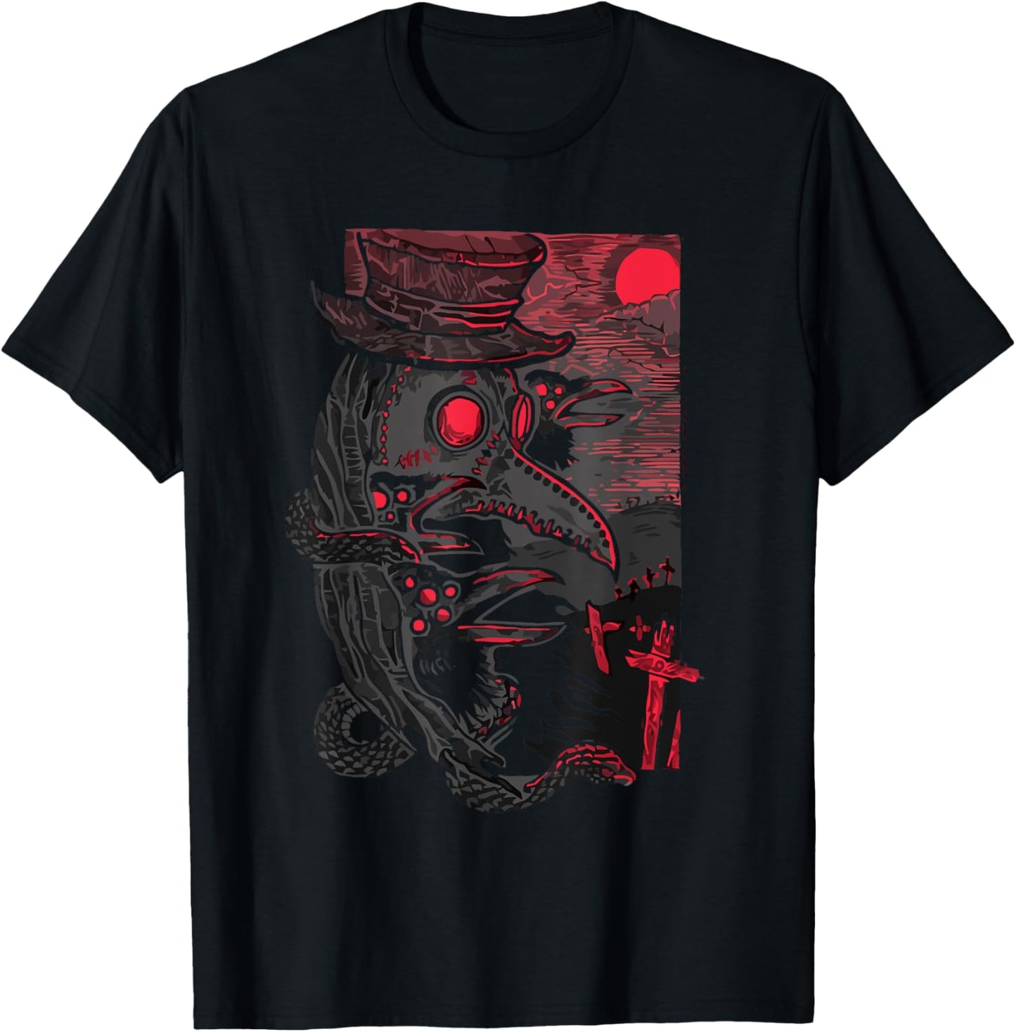 PlagueDoctor Raven Medieval Gothic T-Shirt - T-Shirt | Black