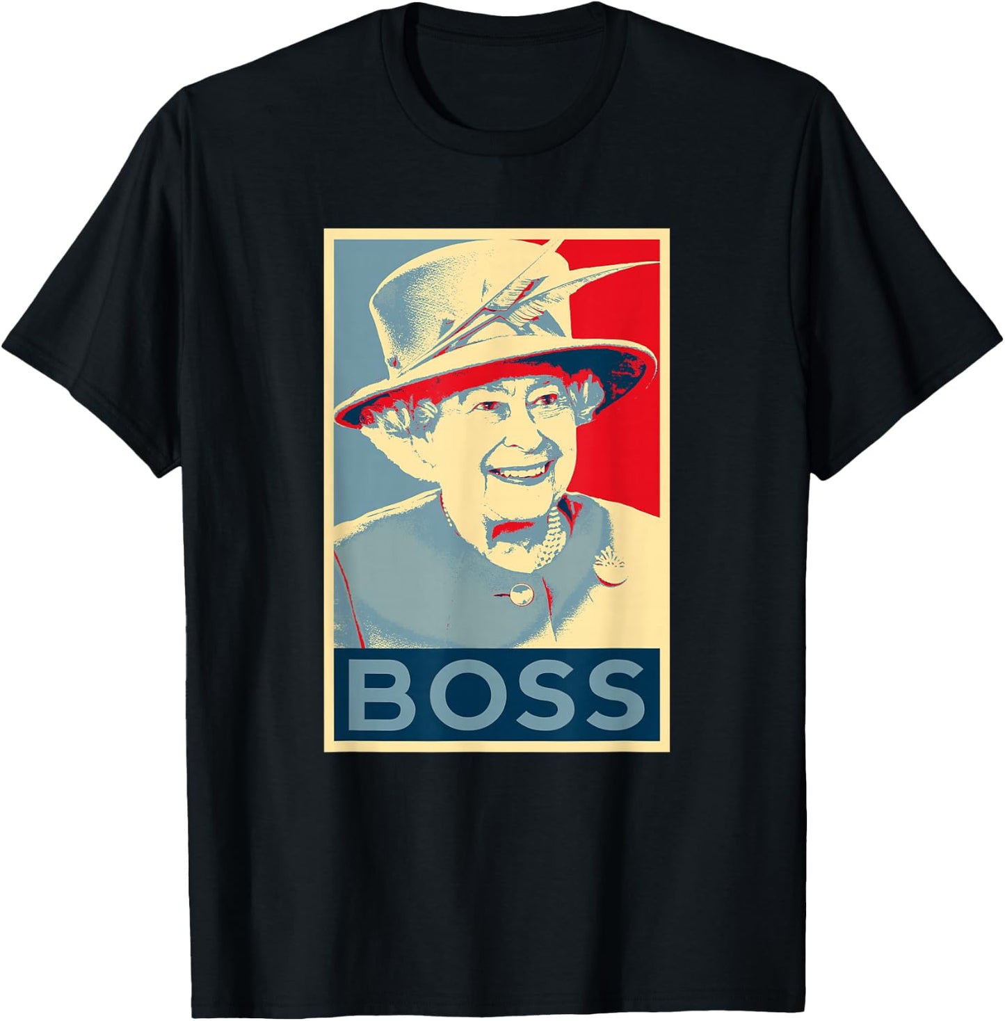 Elizabeth Boss Her Royal Highness Queen of England T-Shirt - T-Shirt | Black