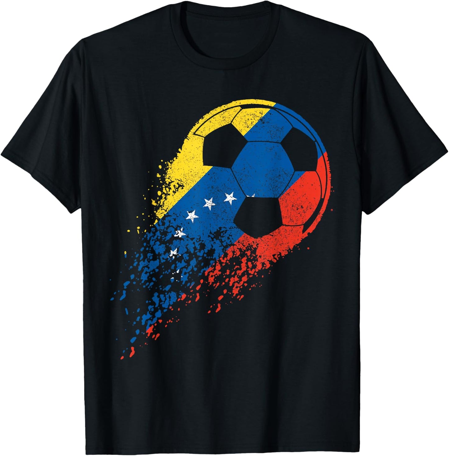 Venezuelan Pride Football Player Flag T-Shirt - T-Shirt | Black
