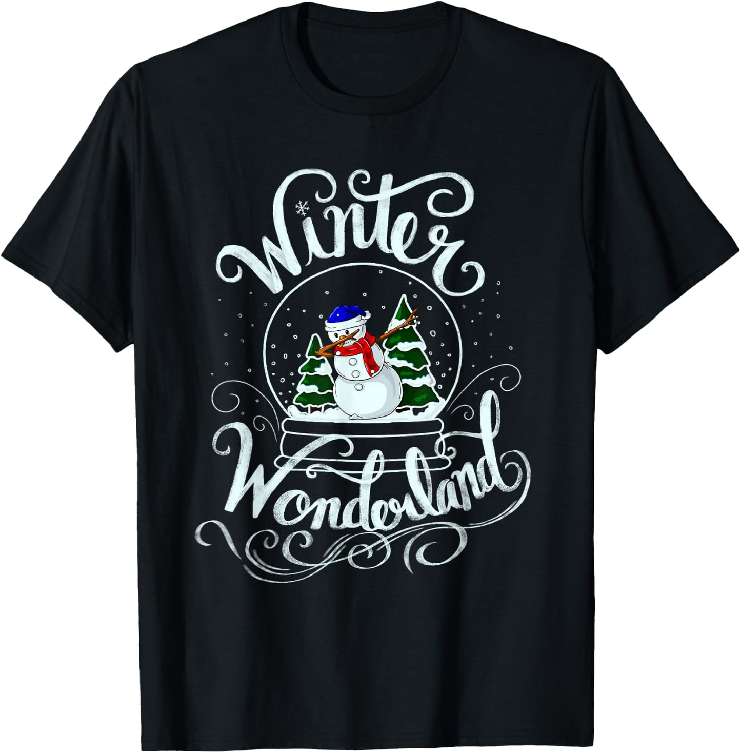 Winter Wonderland Snow Glob Xmas Dabbing Snowman Snowball T-Shirt - T-Shirt | Black