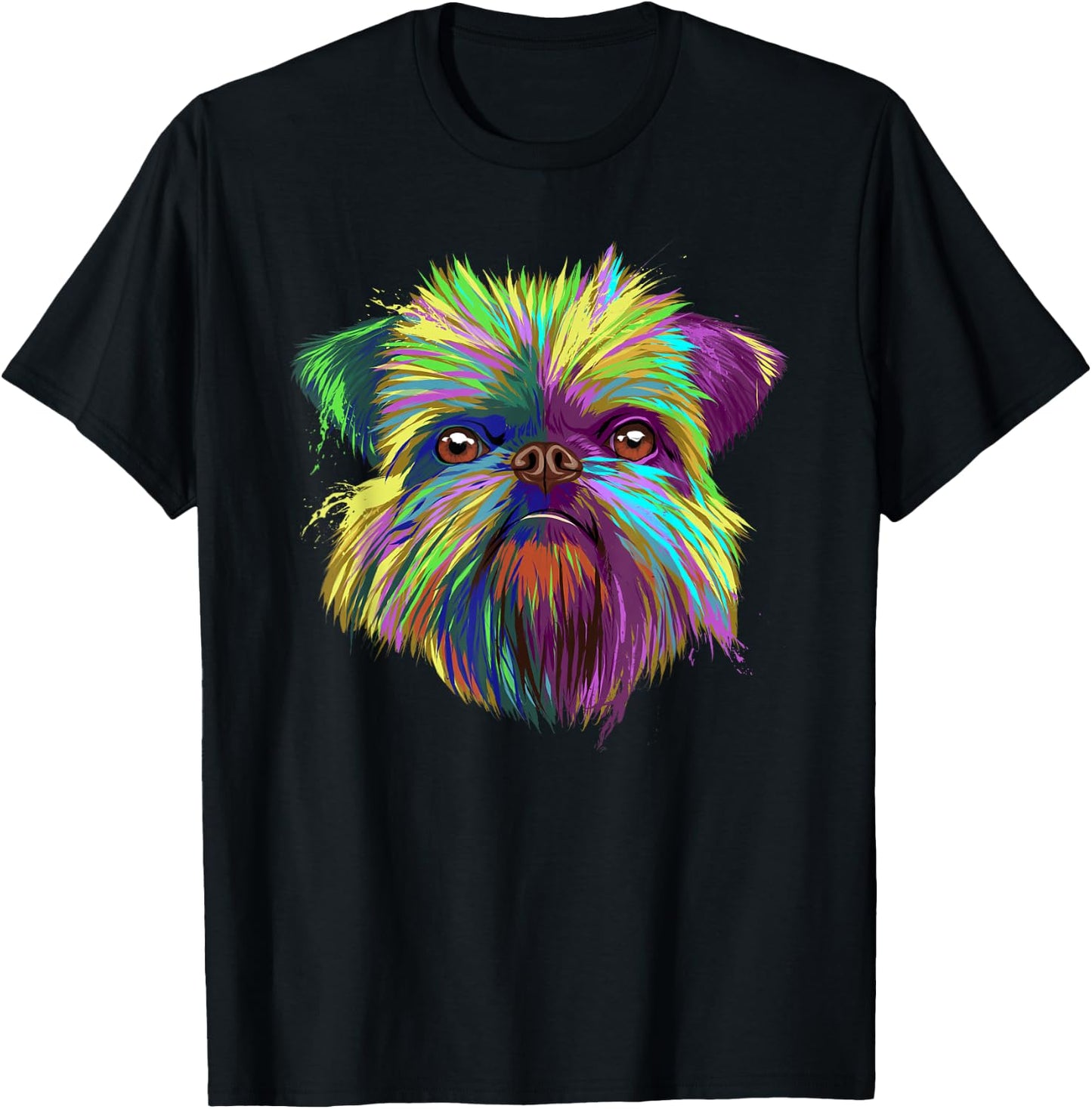 Colourful Dog Brussels Griffon T-Shirt - T-Shirt | Black