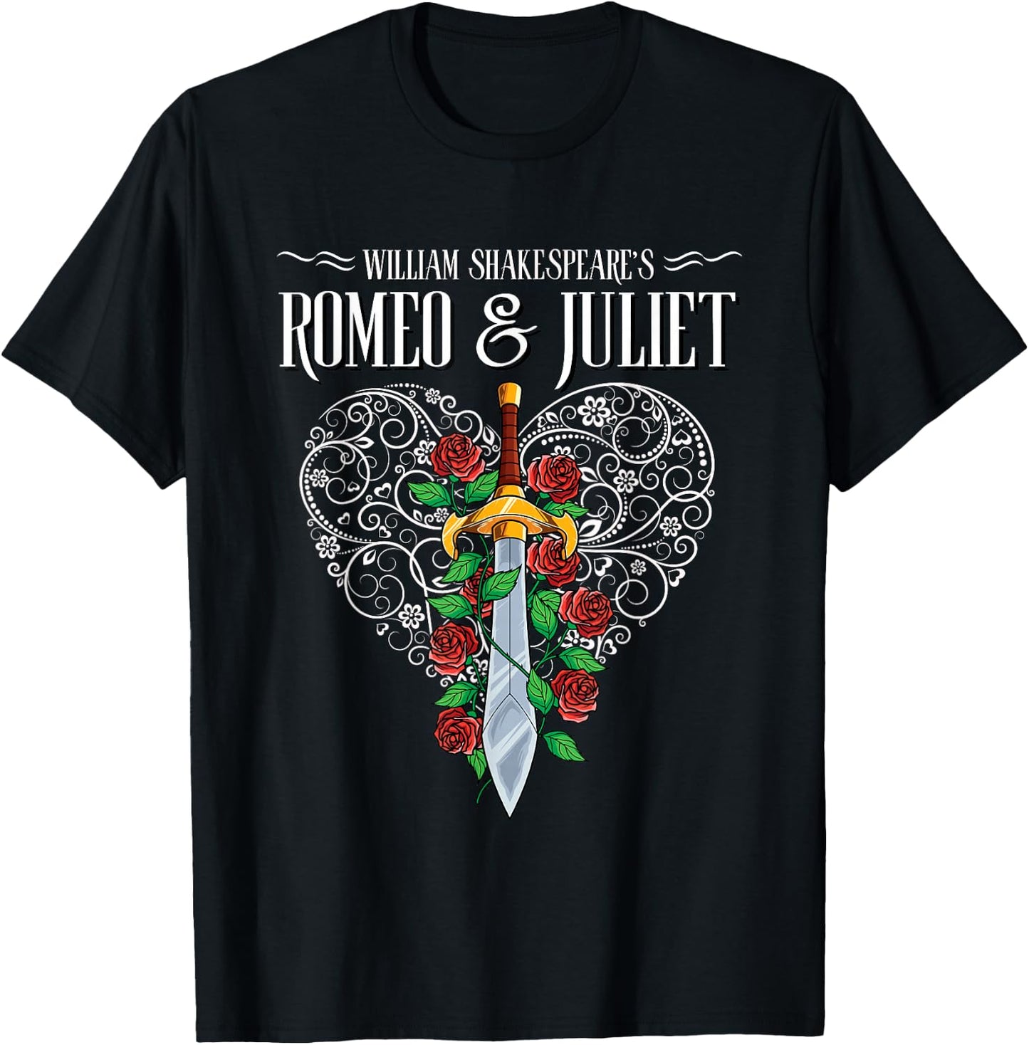 Romeo and Juliet, William Shakespeare, Literature Theatre T-Shirt - T-Shirt | Black
