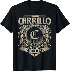 Team CARRILLO Lifetime Member Vintage CARRILLO Family T-Shirt - T-Shirt | Black