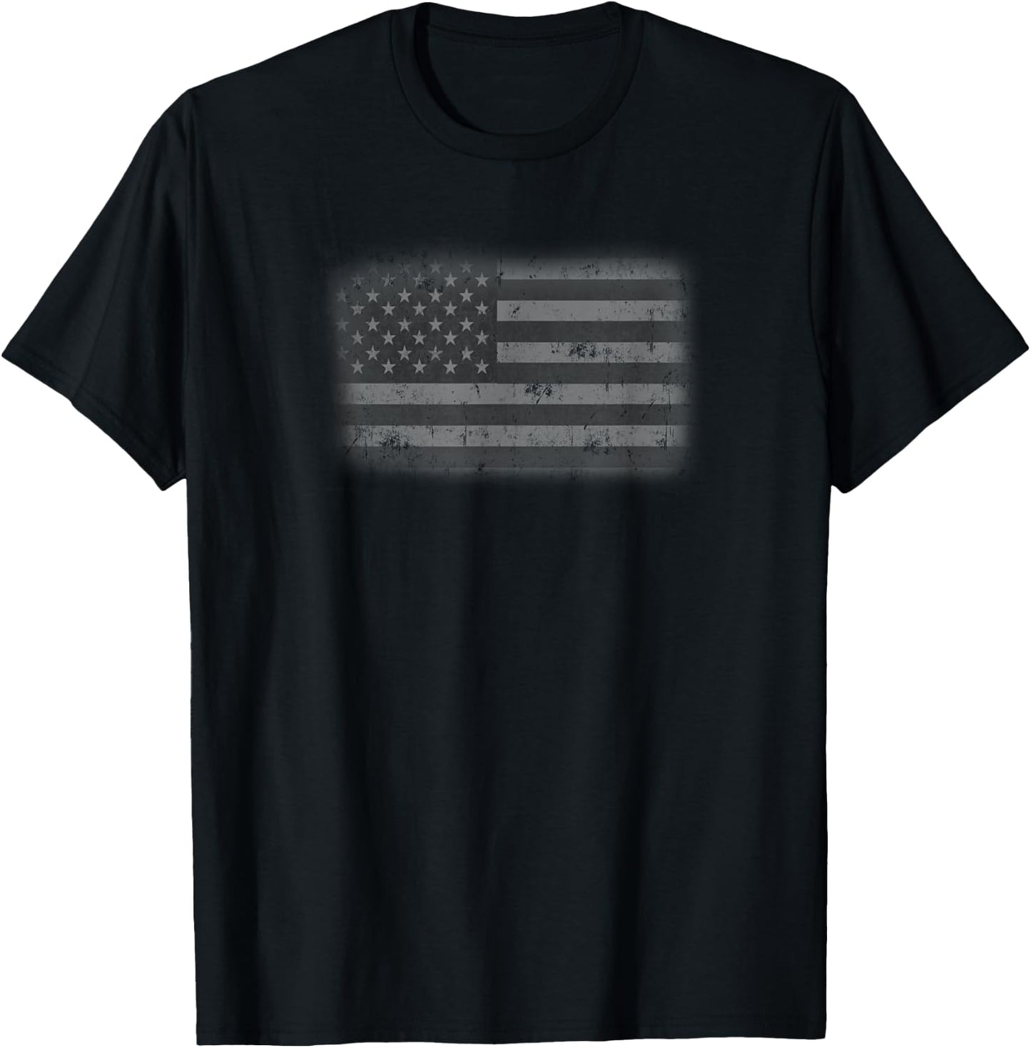 Distressed American Flag Cool Vintage USA Flags Men Women T-Shirt - T-Shirt | Black