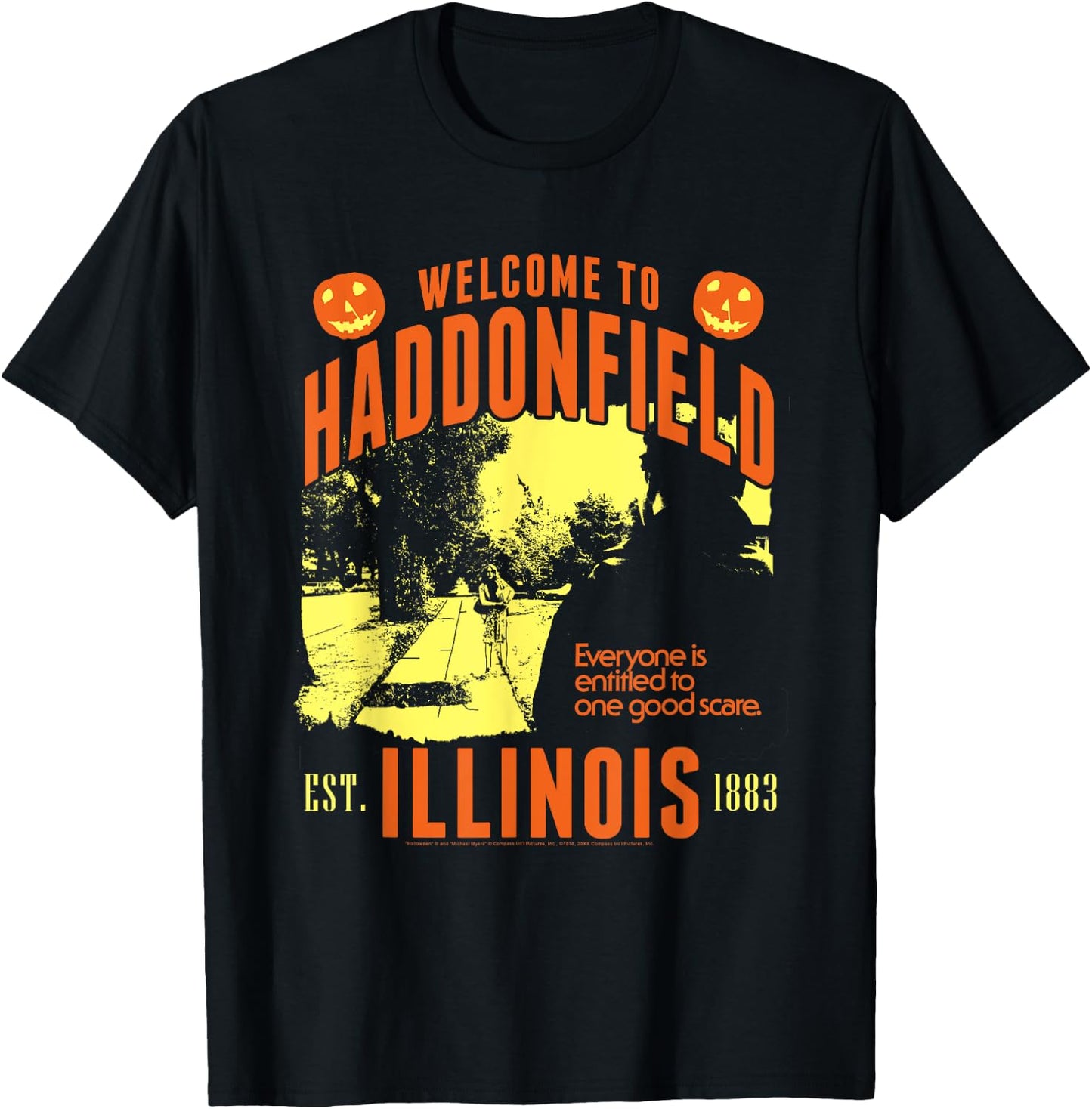Halloween Welcome to Haddonfield T-Shirt - T-Shirt | Black