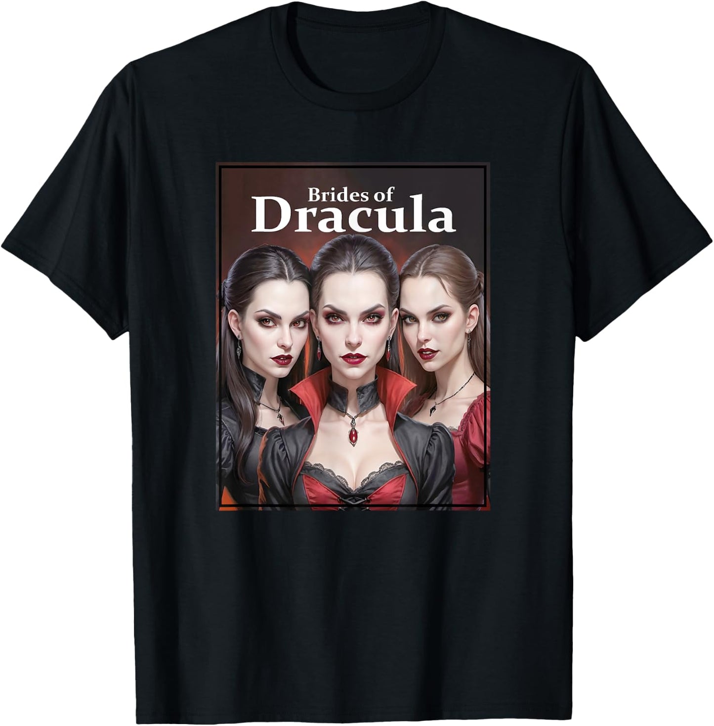 Dracula's Brides - Seductive Vampire Sisters T-Shirt - T-Shirt | Black