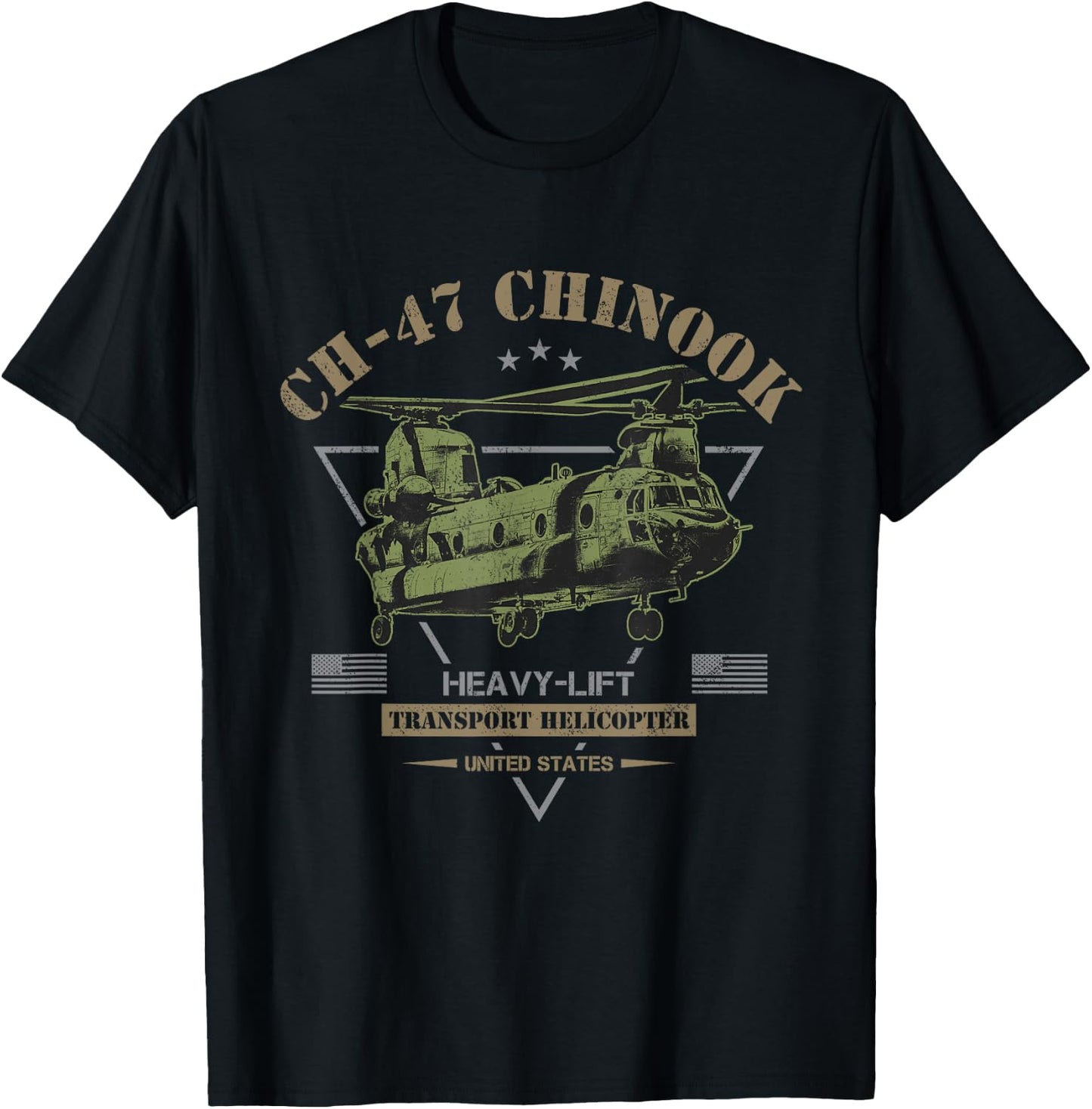CH-47 Chinook Helicopter T-Shirt - T-Shirt | Black