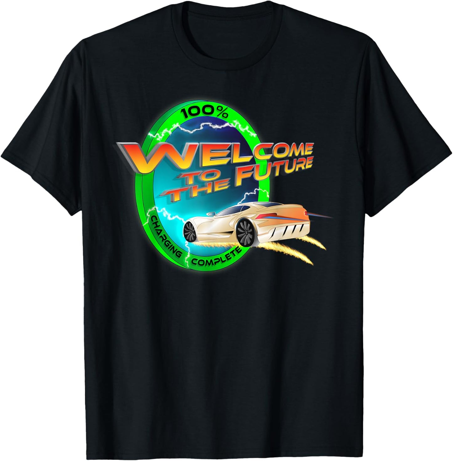 Electric car e-mobility Welcome to the Future Gift T-Shirt - T-Shirt | Black