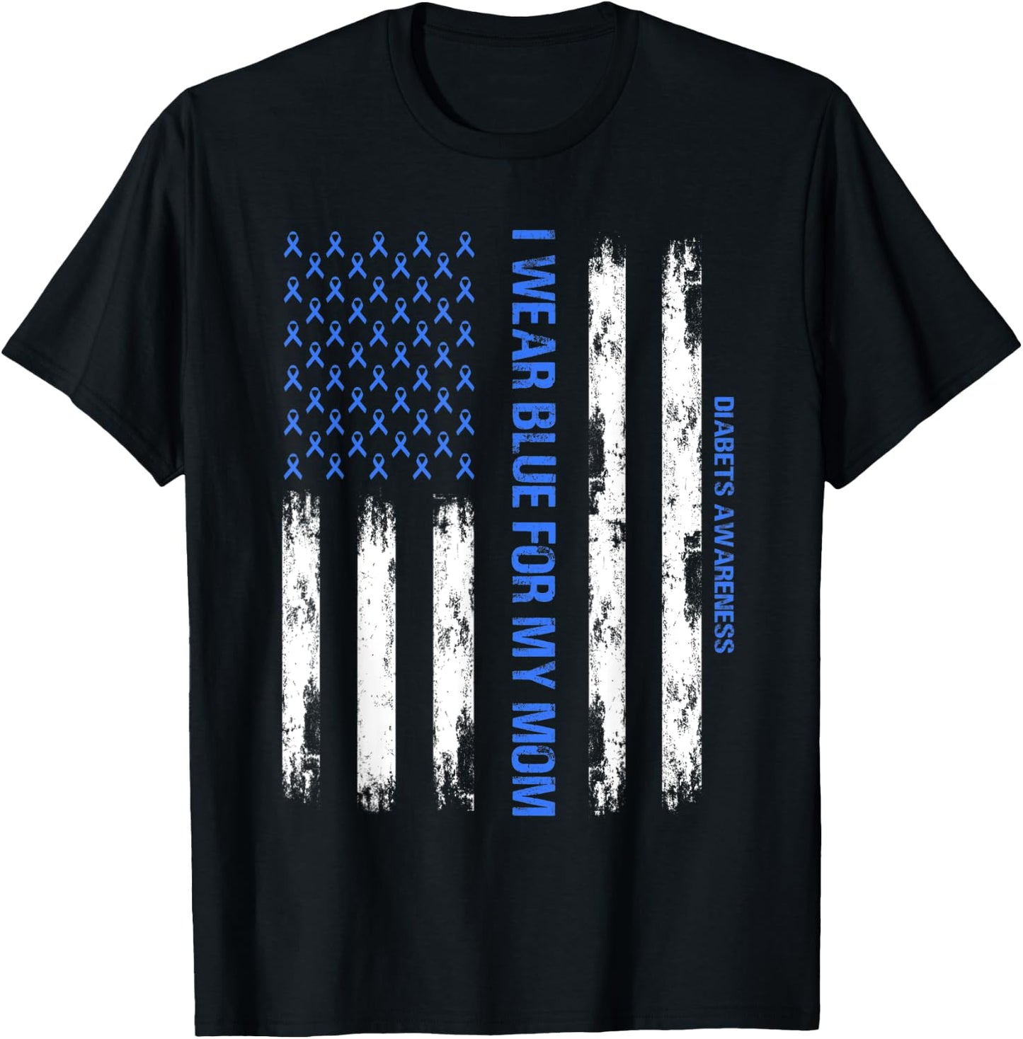 I Wear Blue For My Mom Diabetes Awareness Toddler Son Boys T-Shirt - T-Shirt | Black