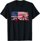 American Flag Road Biking Cycling Apparel - Bicycle Cycling T-Shirt - T-Shirt | Black