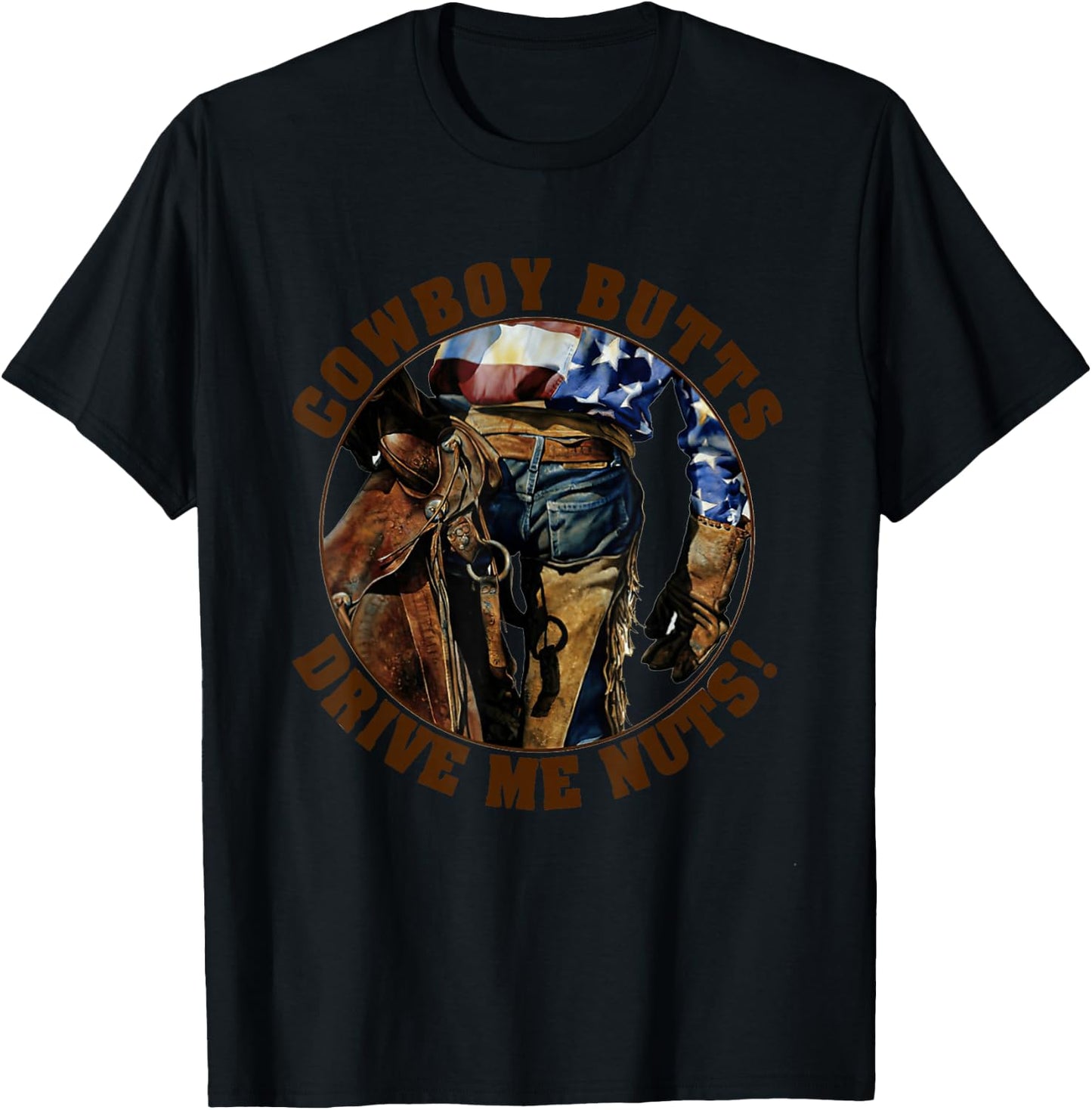 Cowboy Butts Drive Me Nuts Cute Country Cowgirl Western T-Shirt - T-Shirt | Black