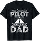 My Favorite Pilot Calls Me Dad Funny Pilot Mom Father's Day T-Shirt - T-Shirt | Black