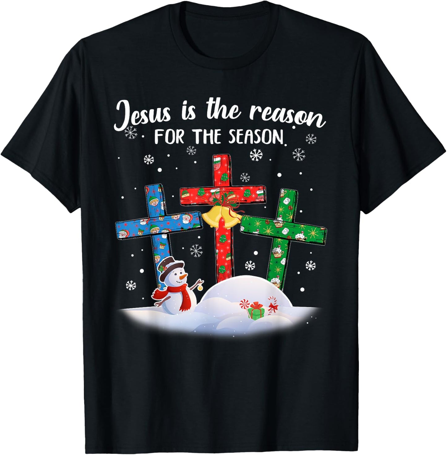 Jesus Is The Reason For The Season Christian Christmas Xmas T-Shirt - T-Shirt | Black