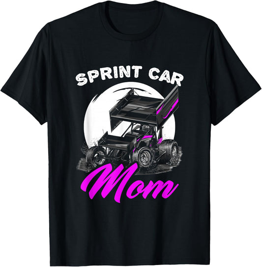 Sprint Car Mom Dirt Track Racing Race Car Driver Sprint Car T-Shirt - T-Shirt | Black
