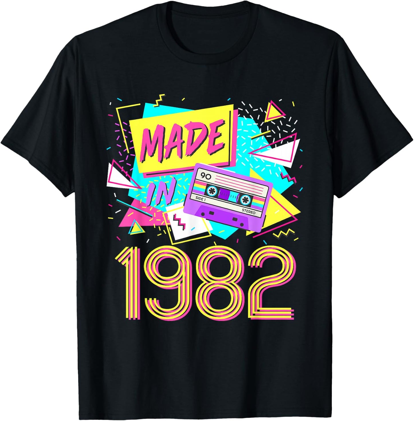 Made in 1982 40 Years Old Retro Vintage 80s 40th Birthday T-Shirt - T-Shirt | Black