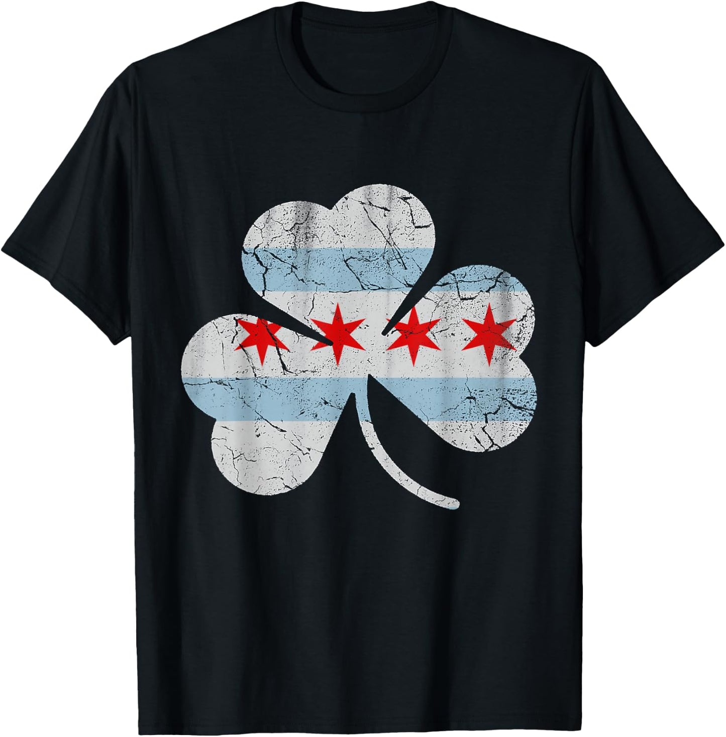 Chicago Flag Shamrock Irish St Patricks Day Couples Groups T-Shirt - T-Shirt | Black