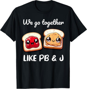 Peanut Butter Jelly Best Friends Funny Matching Shirts T-Shirt - T-Shirt | Black