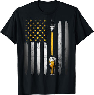 Retro USA US American Flag Beer Craft Brewer Craft Beer Men T-Shirt - T-Shirt | Black
