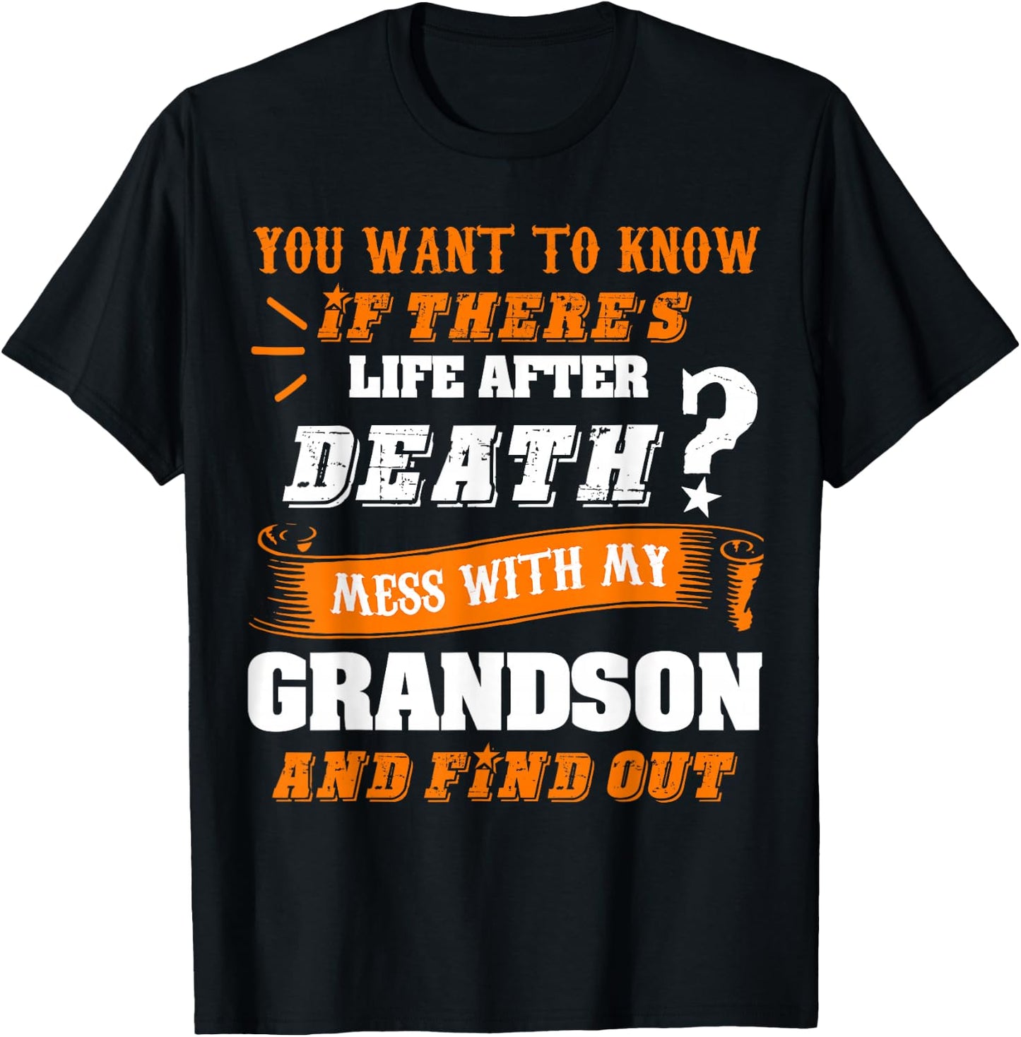 Family Shirt Don't Mess With My Grandson Funny Gift T-Shirt - T-Shirt | Black
