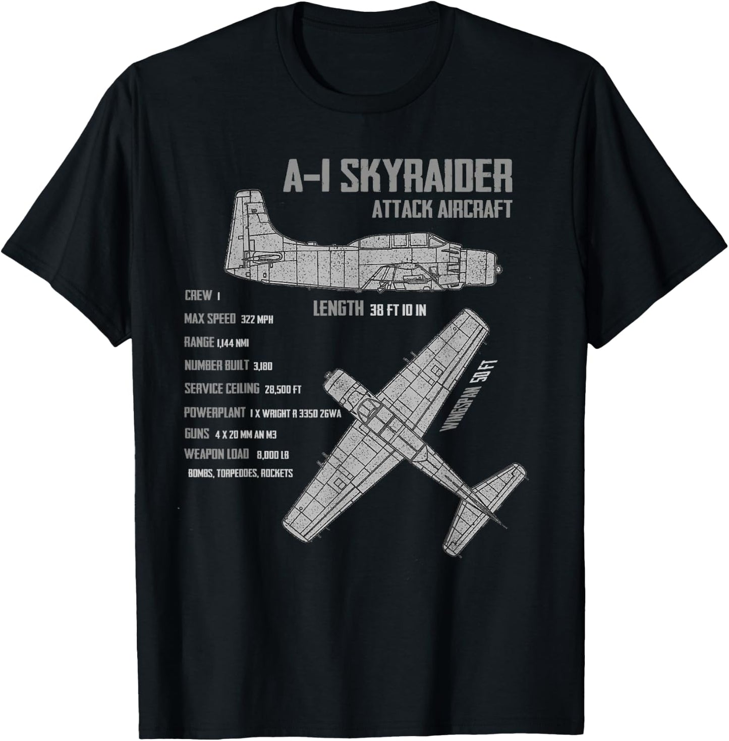 A-1 Skyraider T-Shirt - T-Shirt | Black
