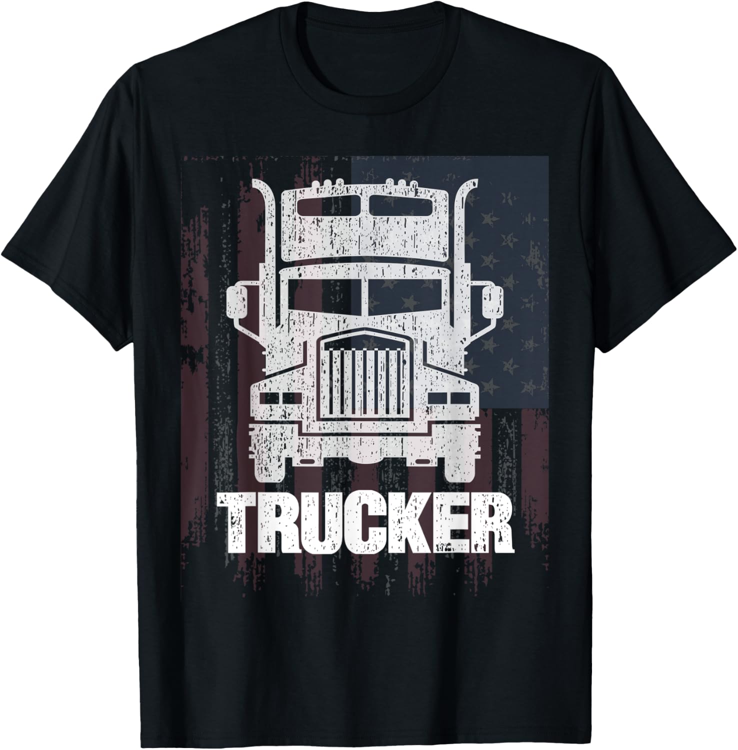 Cool Vintage Tractor Trailer Truck Drivers Gift T-Shirt - T-Shirt | Black