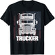 Cool Vintage Tractor Trailer Truck Drivers Gift T-Shirt - T-Shirt | Black