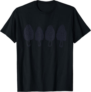 Morel Mushrooms Hunters Vintage Retro Gift T-Shirt - T-Shirt | Black