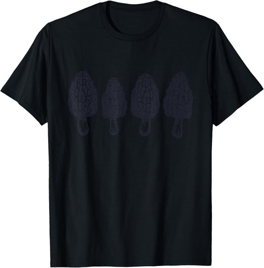 Morel Mushrooms Hunters Vintage Retro Gift T-Shirt - T-Shirt | Black