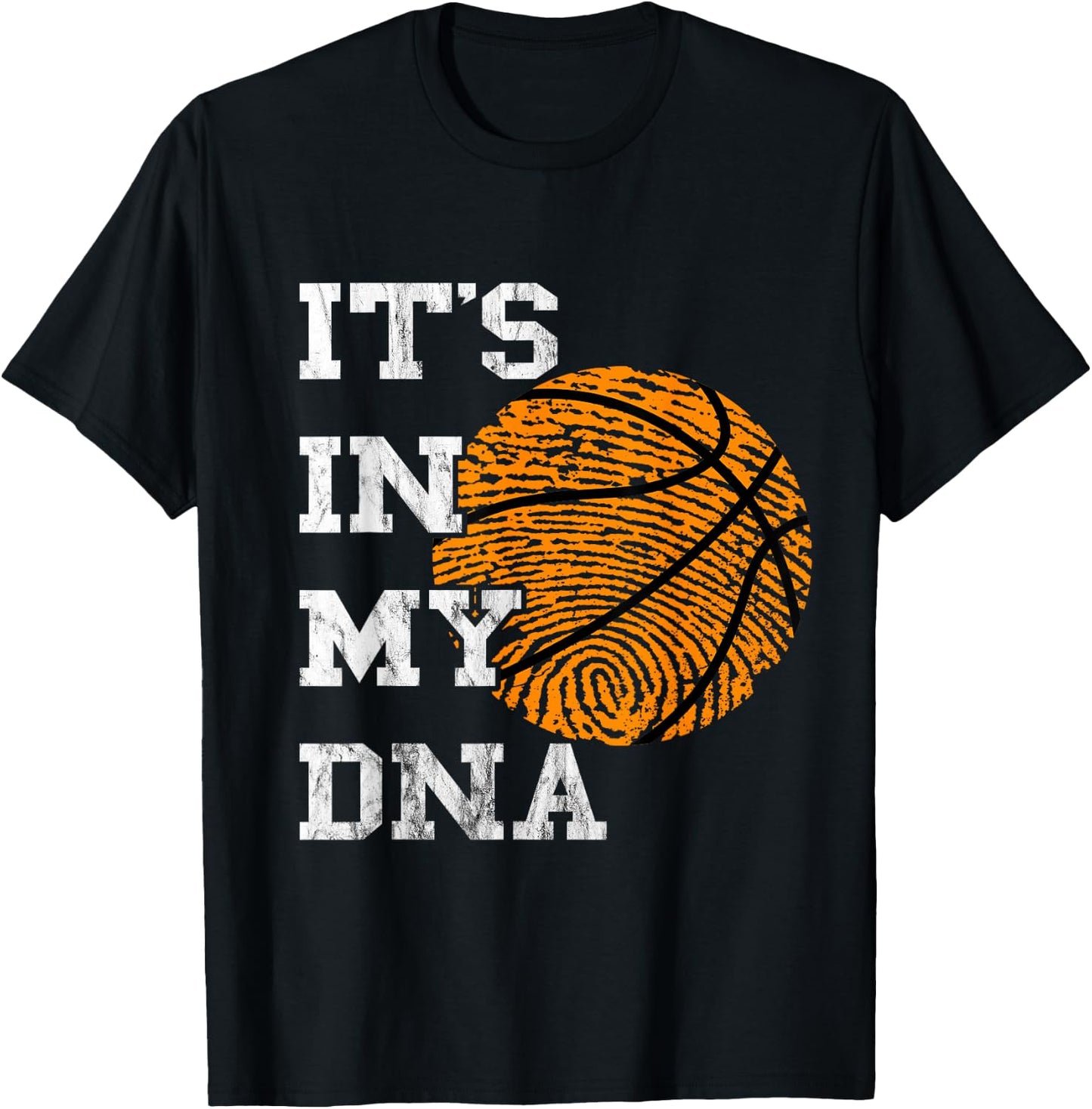 Basketball It's In My DNA Fingerprint Playing Basketball T-Shirt - T-Shirt | Black