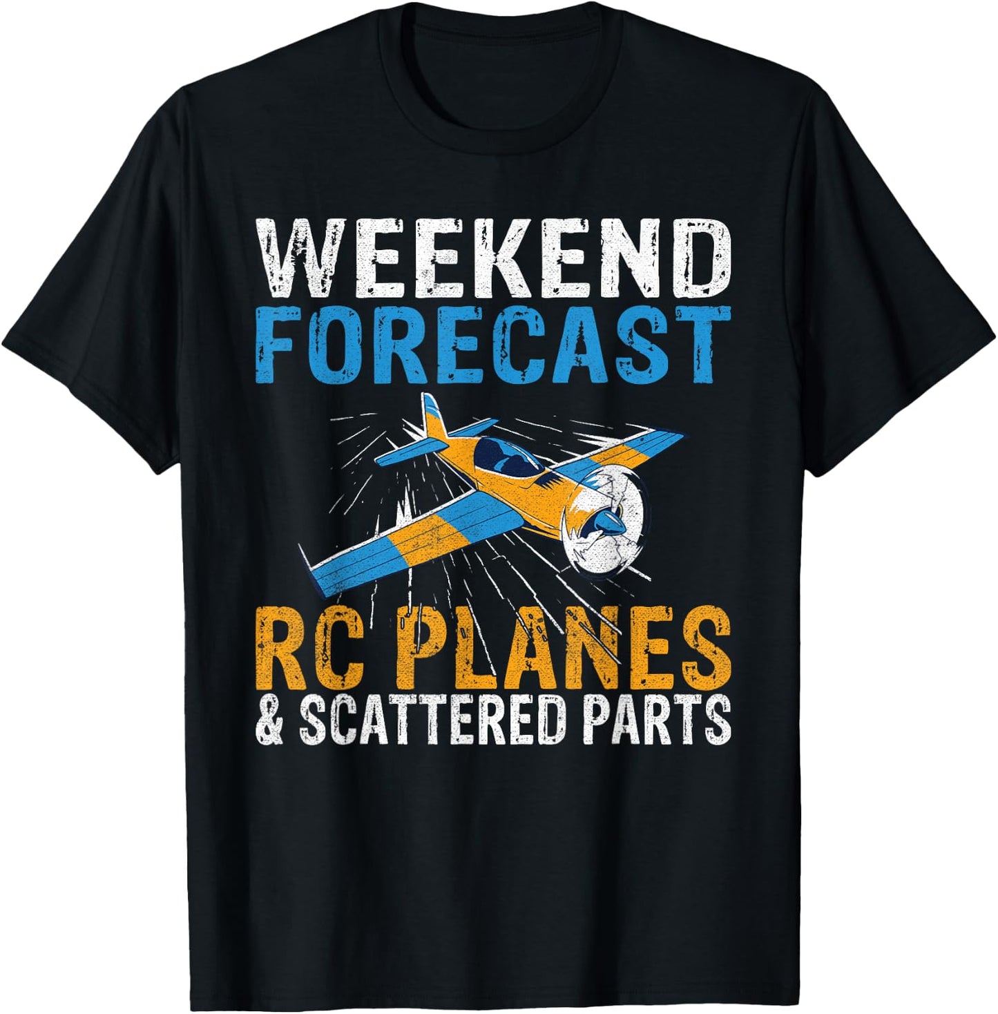 Weekend Forecast Rc Planes and scattered Parts RC Plane T-Shirt - T-Shirt | Black