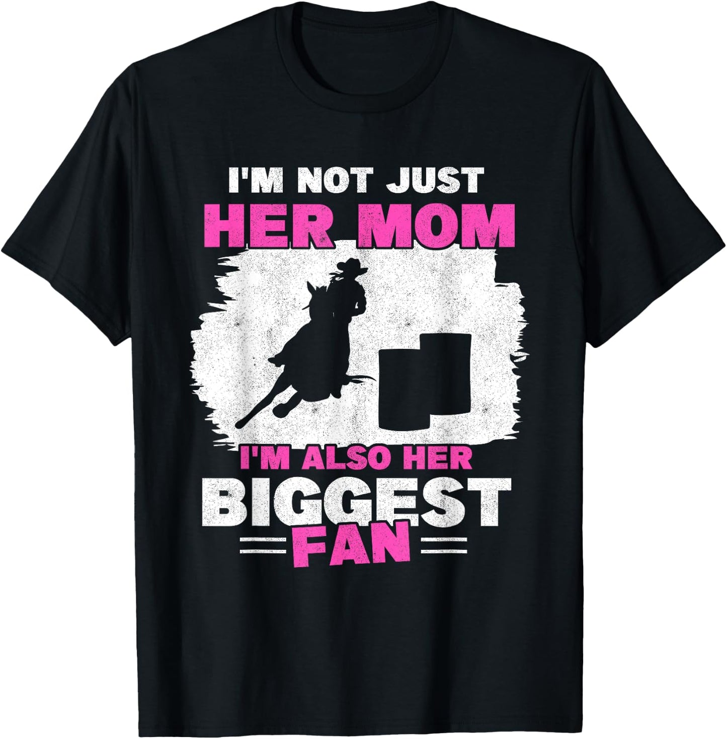 Mother Of Barrel Racer Mom Biggest Fan Horse Barrel Racing T-Shirt - T-Shirt | Black