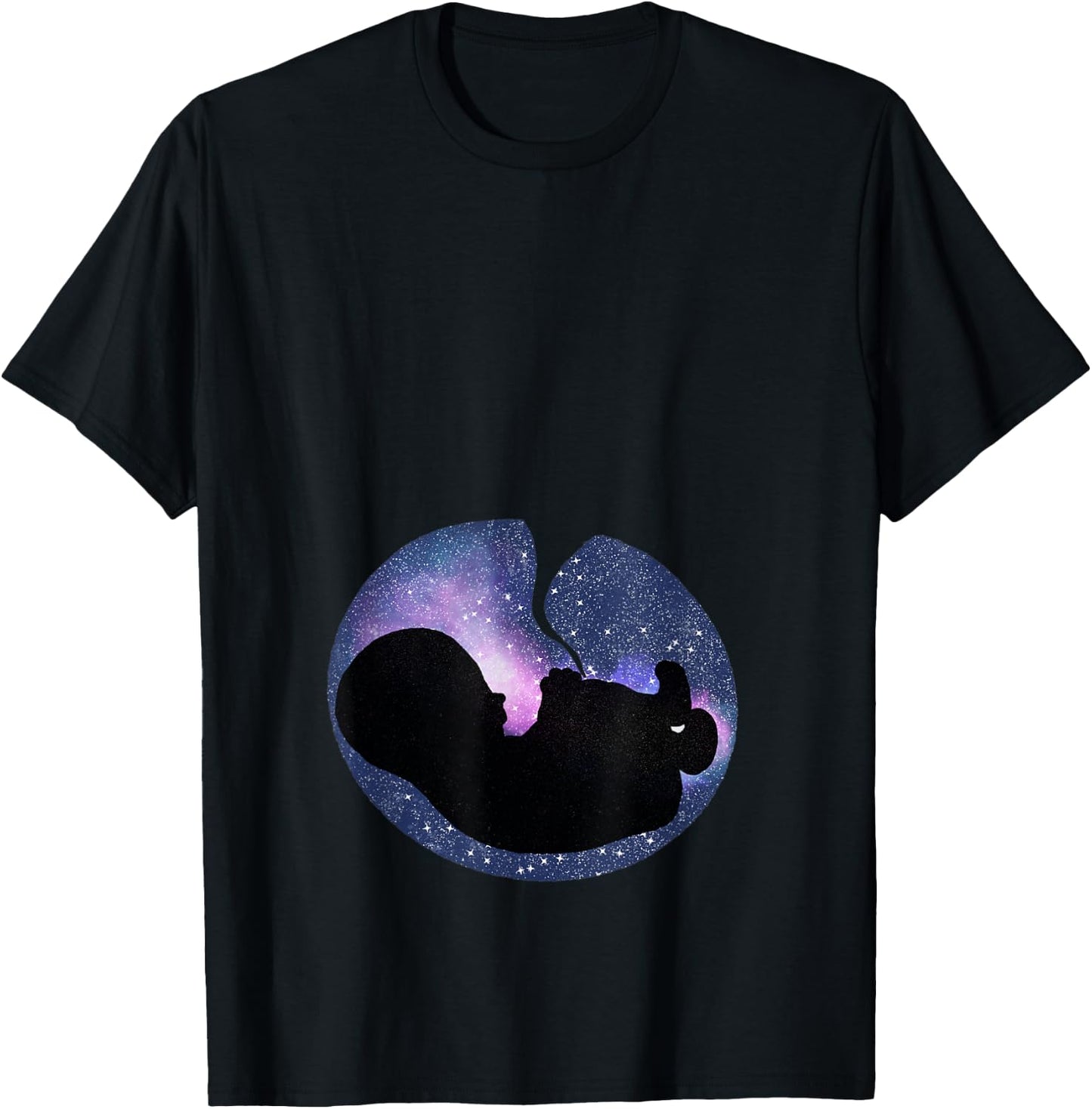 Pregnant Mother to Be (Sonogram Galaxy with Heart) T-Shirt - T-Shirt | Black