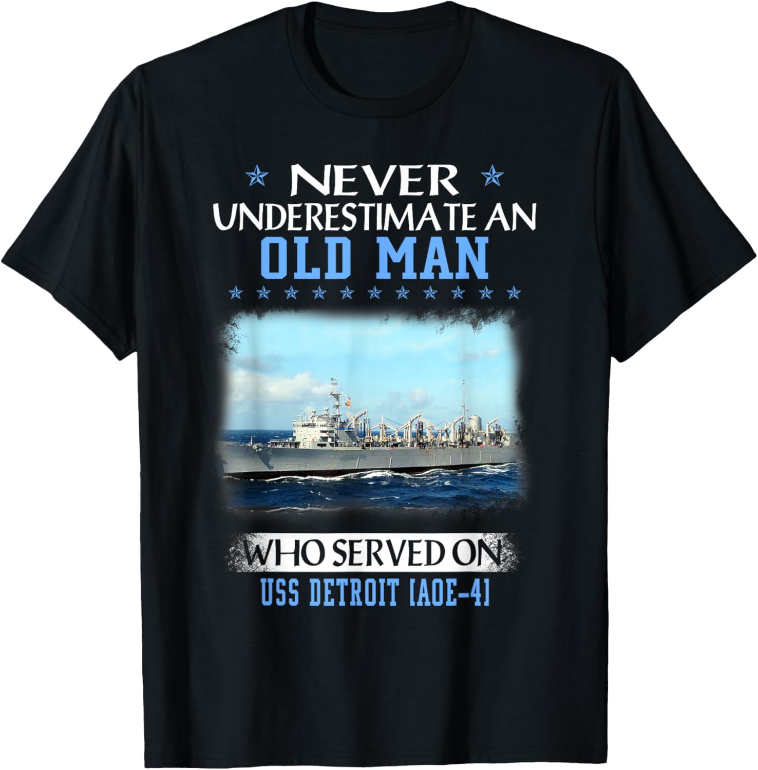 USS Detroit AOE-4 Veterans Day Father Day T-Shirt - T-Shirt | Black