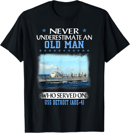 USS Detroit AOE-4 Veterans Day Father Day T-Shirt - T-Shirt | Black