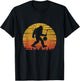 Vintage Retro Sunset Funny Bigfoot Banjo Player T-Shirt - T-Shirt | Black