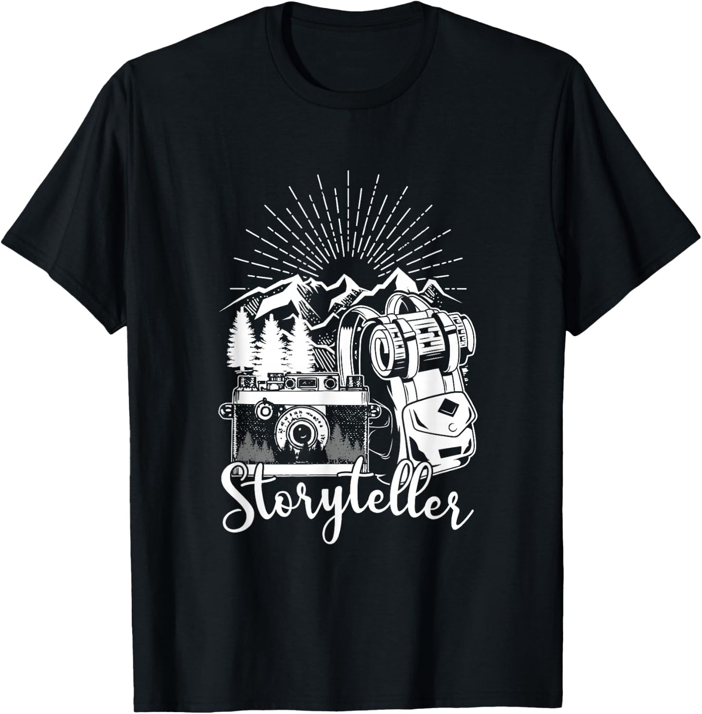Storyteller Photographer Nature Mountains Photography Photo T-Shirt - T-Shirt | Black