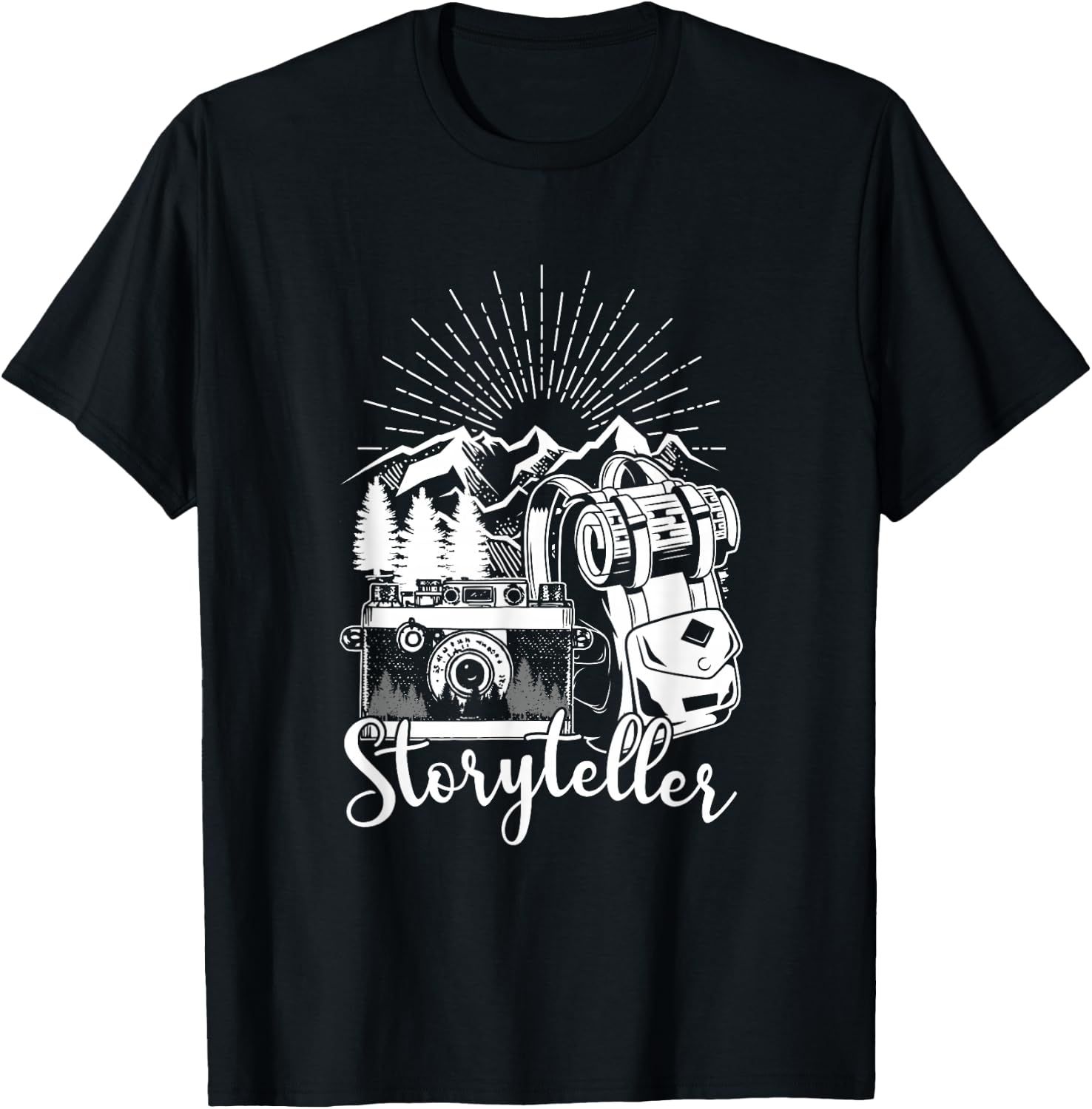 Storyteller Photographer Nature Mountains Photography Photo T-Shirt - T-Shirt | Black