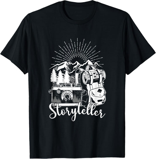 Storyteller Photographer Nature Mountains Photography Photo T-Shirt - T-Shirt | Black