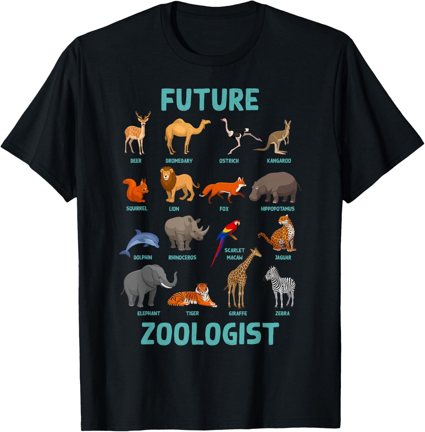 Future Zoologist Funny Wildlife Animals Zookeeper Ideas T-Shirt - T-Shirt | Black