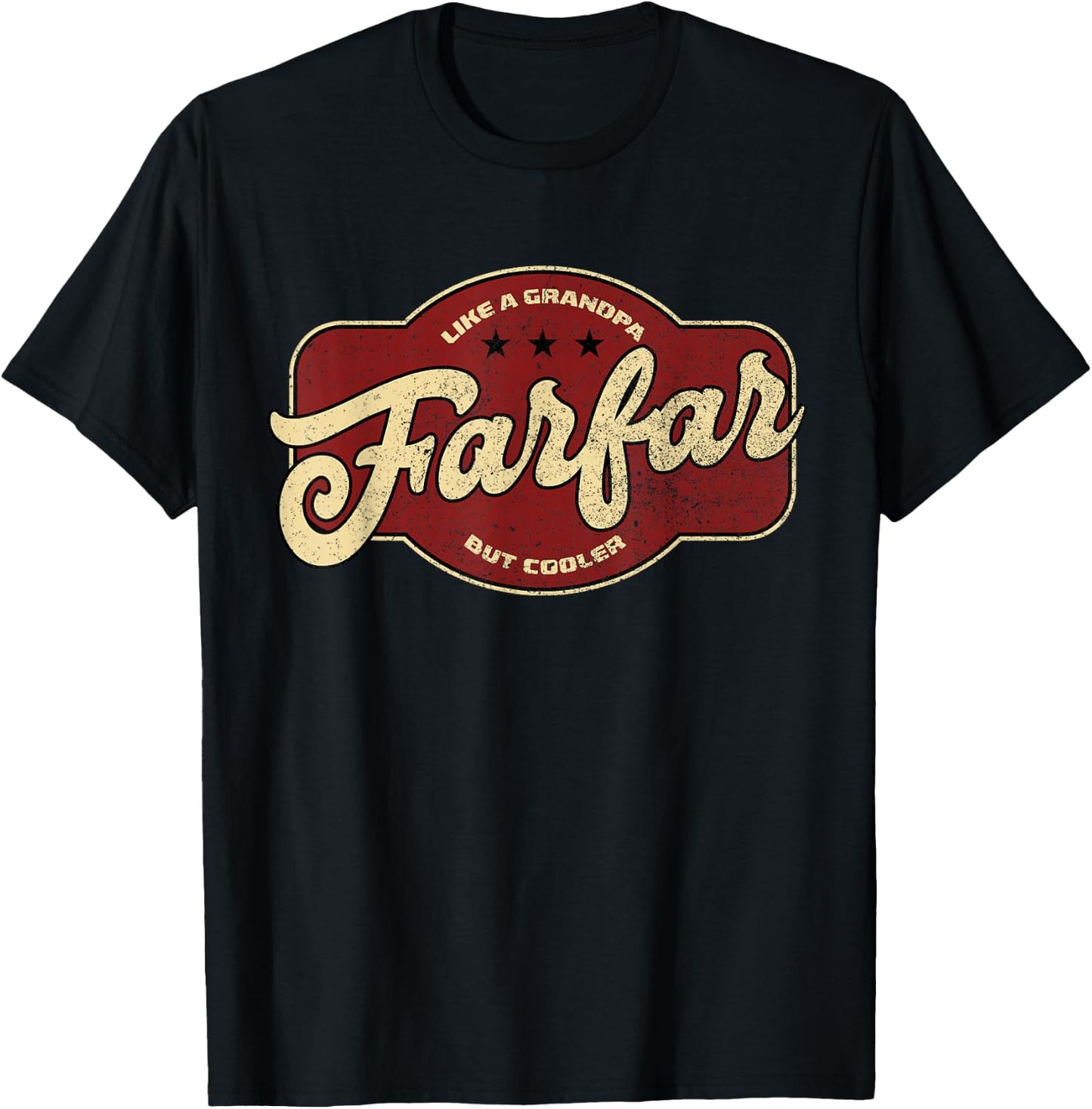 Vintage Farfar Like a Grandpa but Cooler - Swedish Grandpa T-Shirt - T-Shirt | Black