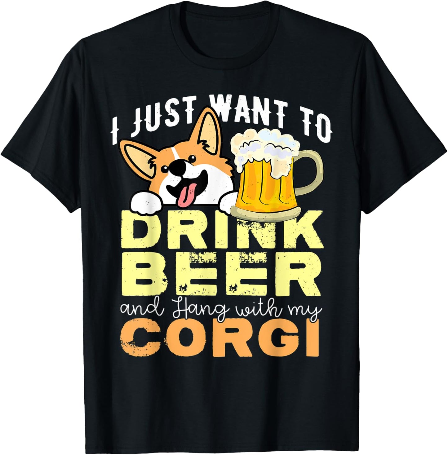 Corgi Dad Shirt Funny Father's Day Dog Lover Gift Beer Men Women T-Shirt - T-Shirt | Black