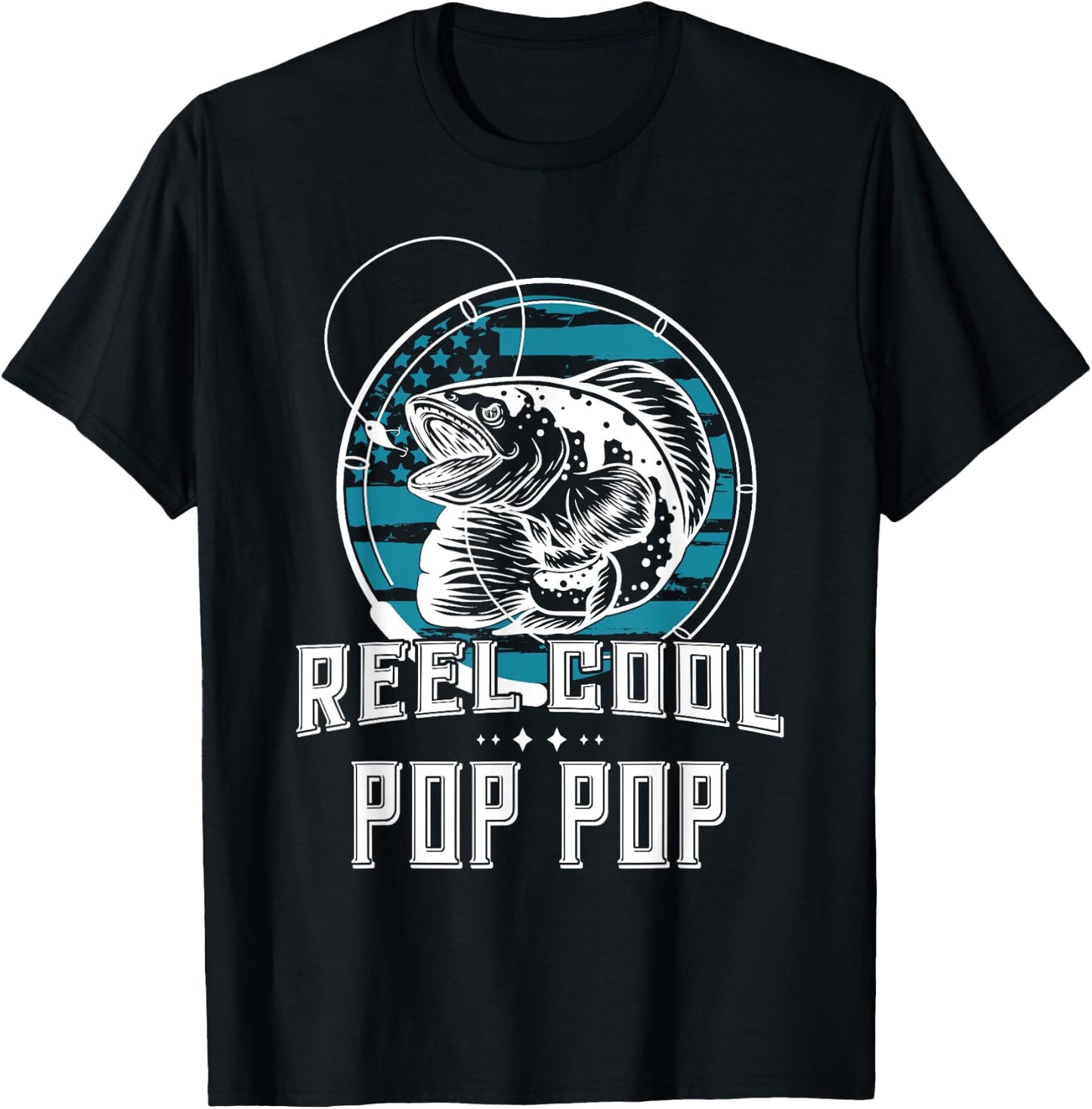 Gift Fathers Day - Reel Cool Pop Pop Fishing T-Shirt - T-Shirt | Black