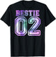 BFF 02 Best Friend Matching Bestie Tie Dye (On Back) T-Shirt - T-Shirt | Black