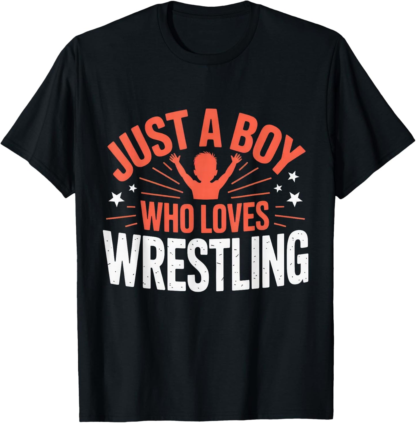 Just a Boy Who Loves Wrestling, Boys & Children, Wrestler Boy T-Shirt - T-Shirt | Black