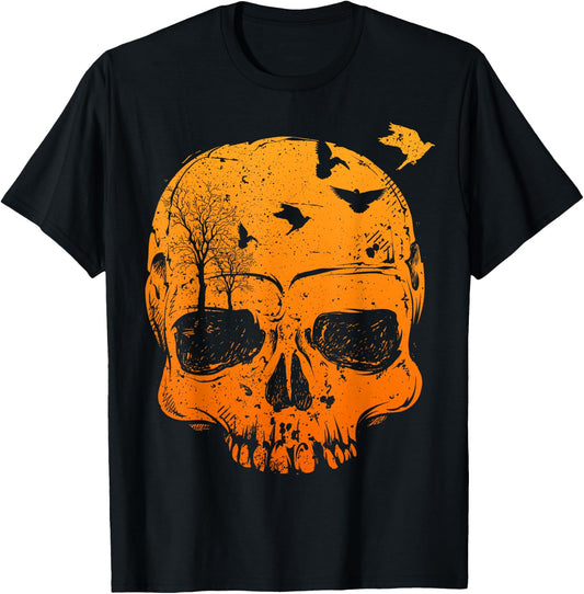 Halloween Skull Decor Vintage Gothic Costume Men or Women T-Shirt - T-Shirt | Black