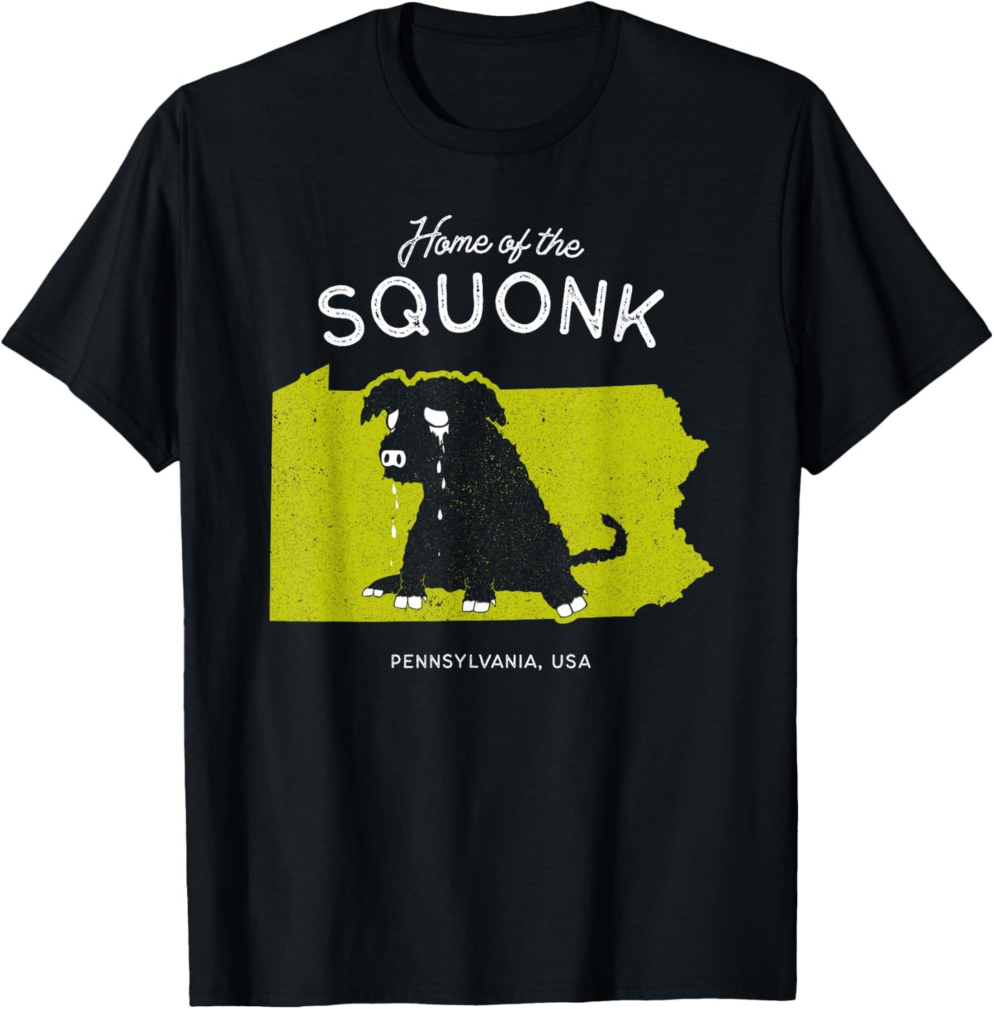 Home of the Squonk - Pennsylvania, USA Sad Emo Cryptid T-Shirt - T-Shirt | Black