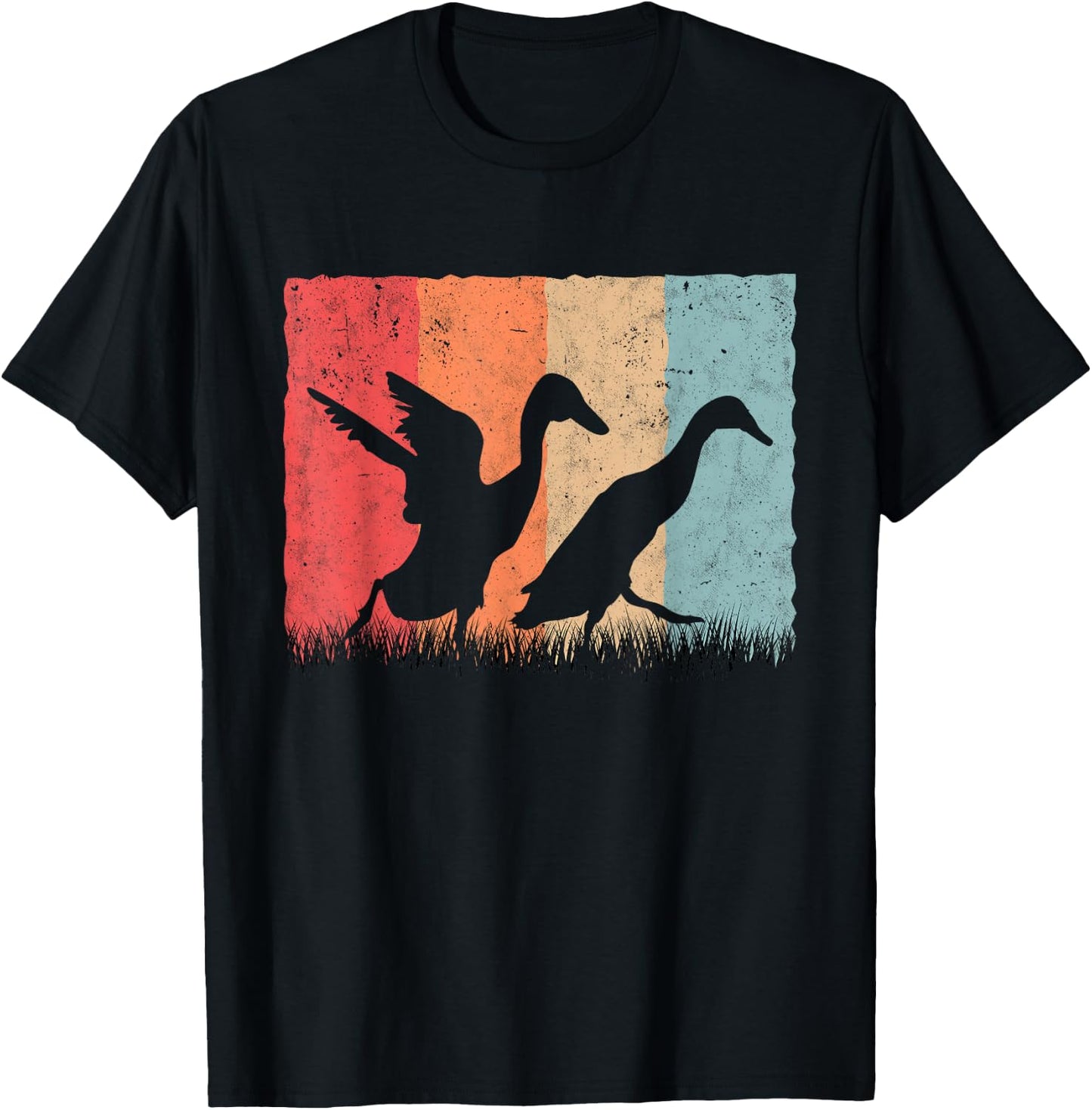 Running Duck Retro Runner Duck Vintage T-Shirt - T-Shirt | Black