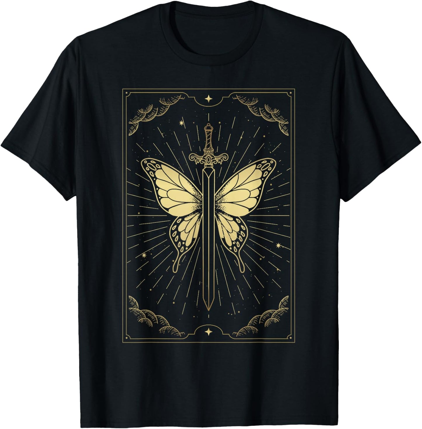 Sword That Has Butterfly Wings T-Shirt - T-Shirt | Black