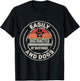 Catch Some Rays Retro Vintage Easily Distracted By Mustangs And Dogs Adult Black Short Sleeve Classic Fit Collarless T-Shirt - T-Shirt | Black
